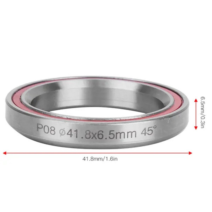 2 db kerékpár csapágycsésze készlet, 41.8mm, 45 fokos szög, ellenálló acél, tömített, fekete