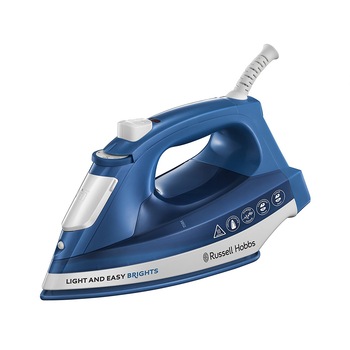 Fier de calcat Russell Hobbs Light & Easy Brights Sapphire 24830-56, Talpa ceramica colorata, 2400 W, 0.24 l, 90 g/min, Albastru/Alb Fier de calcat Russell Hobbs Light & Easy Brights Sapphire 24830-56, Talpa ceramica colorata, 2400 W, 0.24 l, 90 g/min, Albastru/Alb