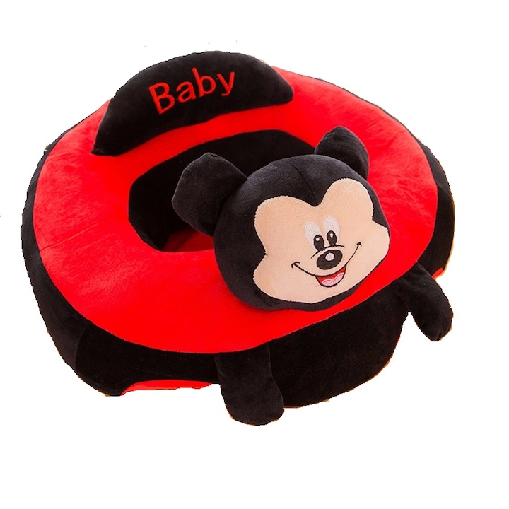 Fotoliu pentru bebelusi, Best-Toys, Negru/Rosu, model Mickey Mouse