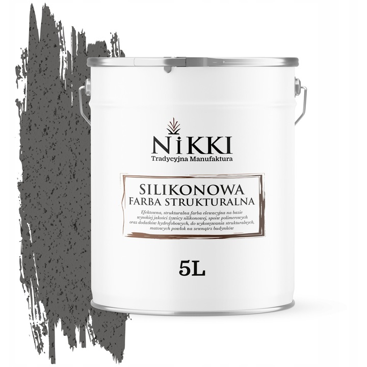 NIKKI strukturált homlokzatfesték 5L sötétszürke F276