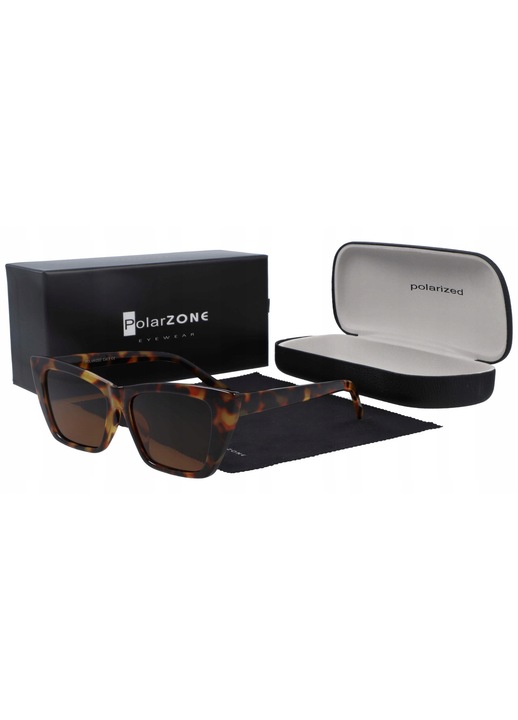 Ochelari de soare dama PolarZone PZ923-6 polaroid maro 52x47x16x144mm