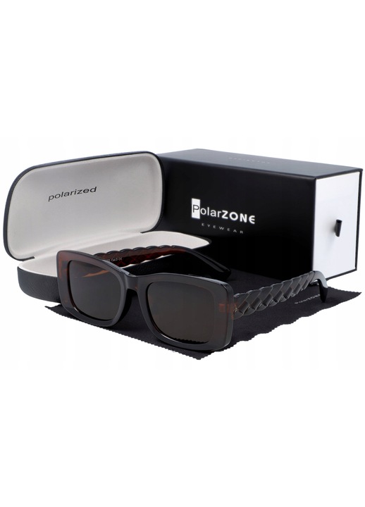 Ochelari de soare dama PolarZone PZ1011-2 polarizati maro 52x38x145mm