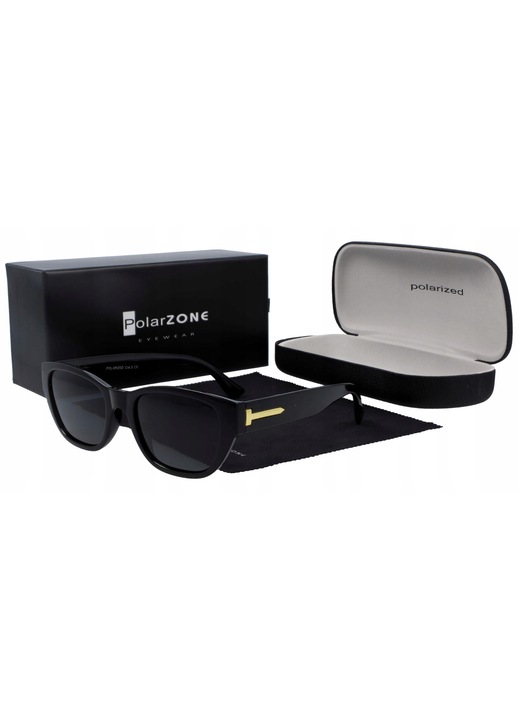 Ochelari de soare dama PolarZone PZ944-1 polarizati negri 53x46x150mm