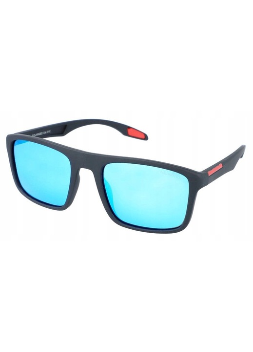 PolarZone PZ855-10 férfi polarizált napszemüveg fekete-piros 58x47x138mm