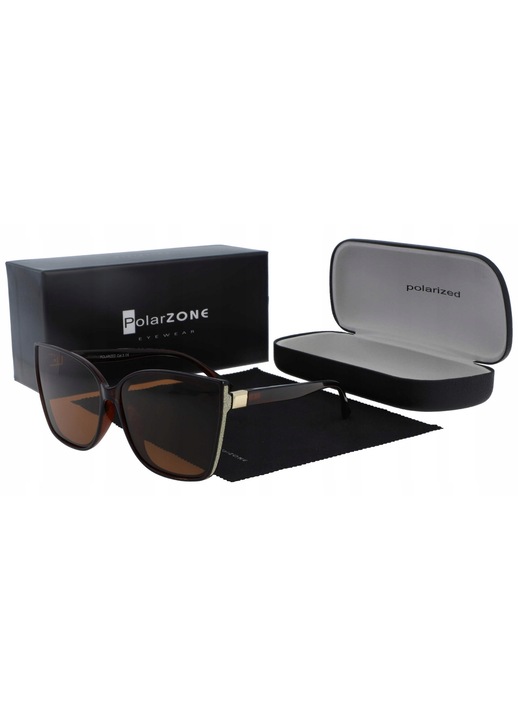 Ochelari de soare dama PolarZone PZ892-2 polarizati maro 62x56x14x142mm