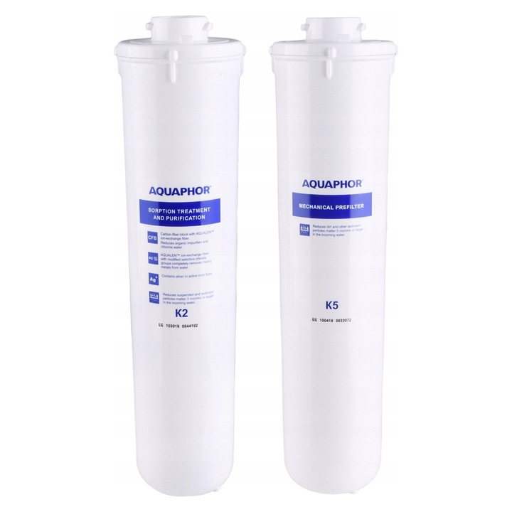 Комплект филтри Aquaphor Morion K5 K2, 31x8см, бял