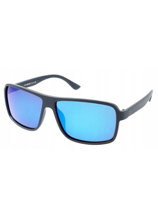PolarZone PZ875-10 férfi polarizált napszemüveg, fekete-kék, 136x47x14mm szett