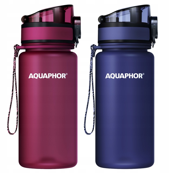Комплект 2 филтриращи бутилки Aquaphor City 0,35L бордо и тъмносин