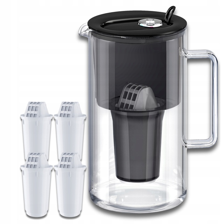 Филтърна кана Aquaphor Nord 2.5л черна комплект 4 филтъра A5 350л