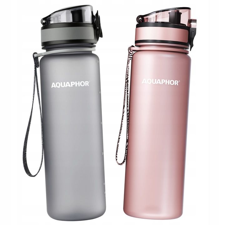 Комплект от 2 филтриращи бутилки Aquaphor City сиво-розови 0.5L