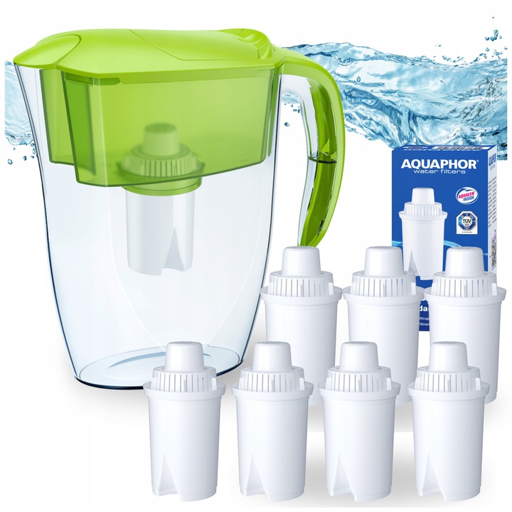Cana filtranta Aquaphor Real 2,9L lime cu 7 filtre B15