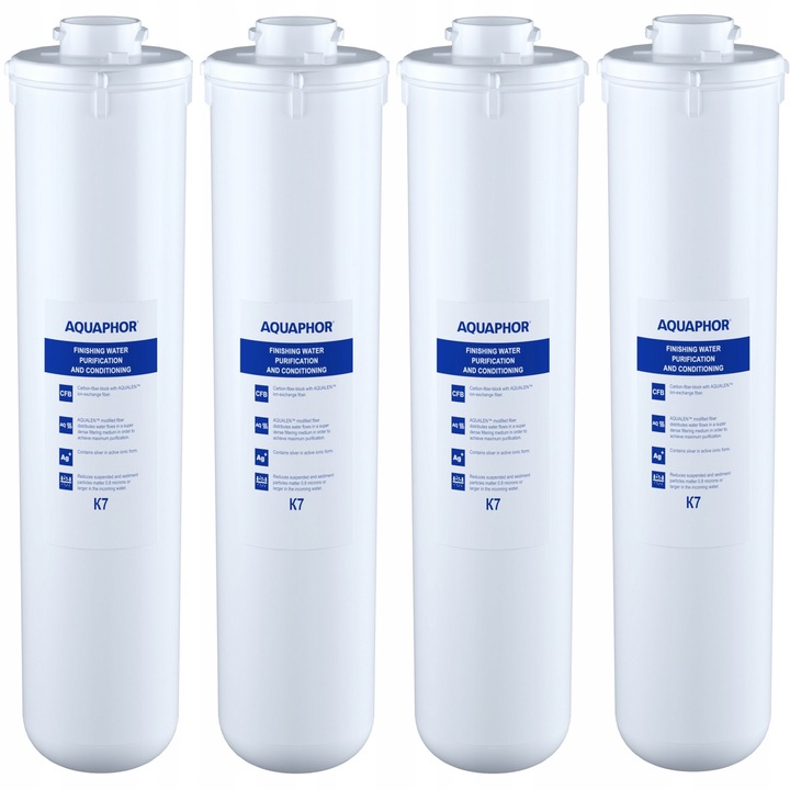 Комплект 4 филтърни патрона Aquaphor K7, активен въглен, сребро, 0.8 микрона