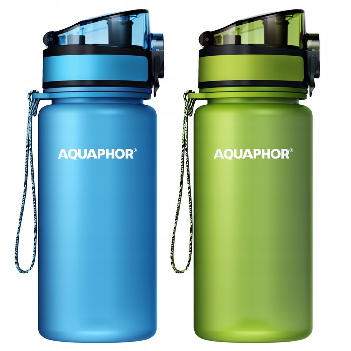 Set 2 sticle filtrante Aquaphor City 0.35L albastru verde
