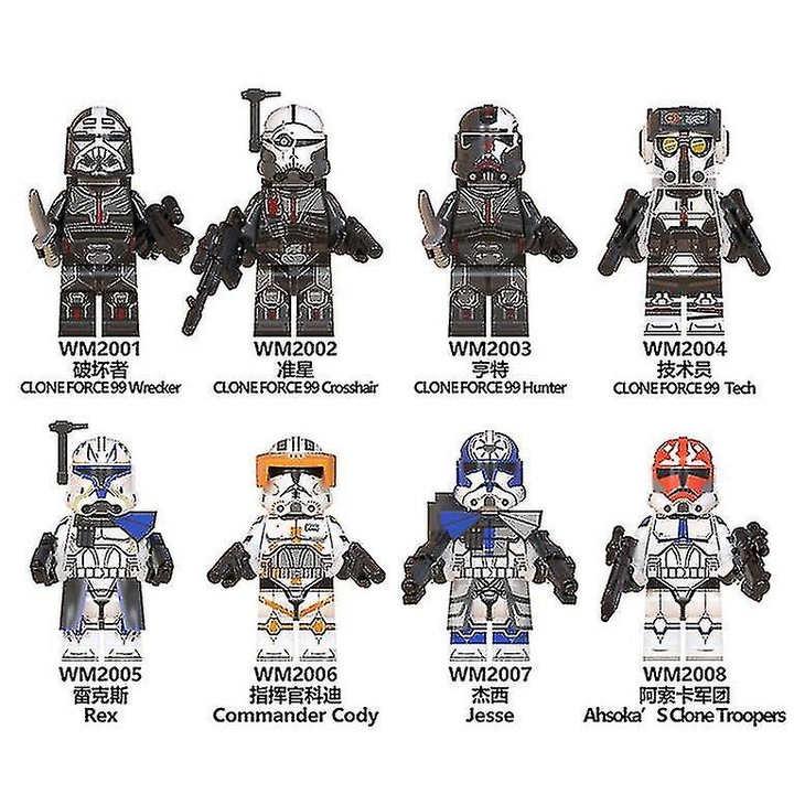 Star Wars minifigura építőszett, 4.5cm, ABS műanyag, többszínű