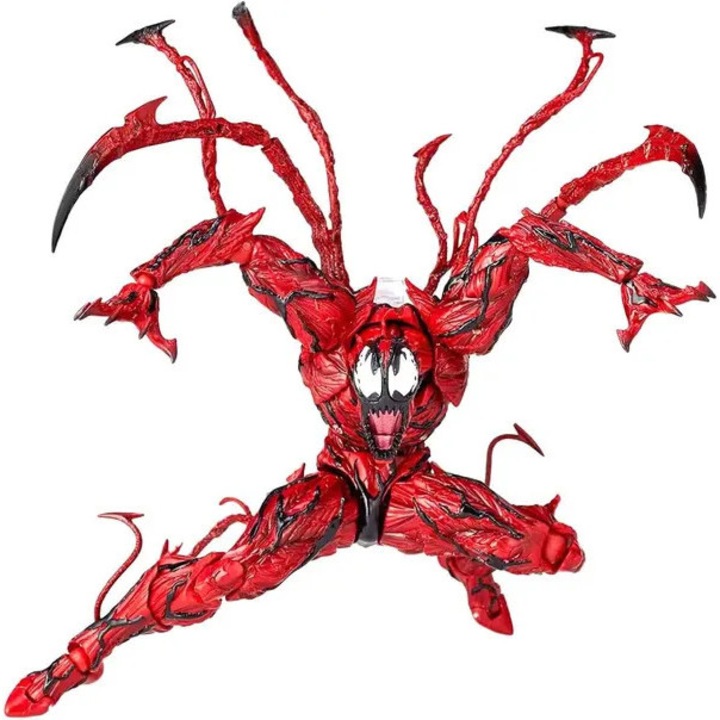 Carnage Venom figura, PVC, 15cm, fekete-piros