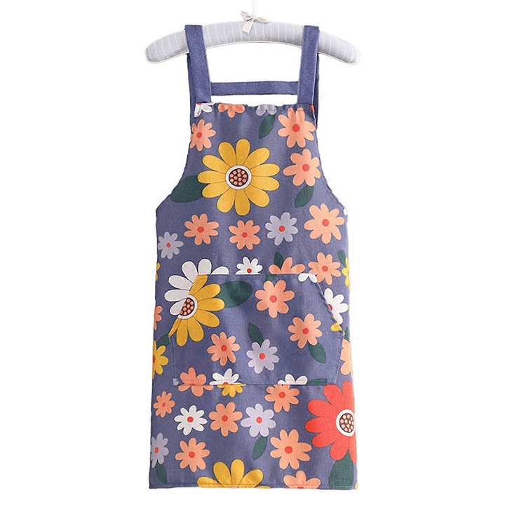 Sort bucatarie din bumbac, rezistent la uzura, impermeabil, floral, 70x66cm