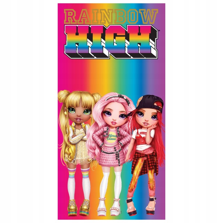 Carbotex Rainbow High többszínű gyermek törölköző 70x140 cm