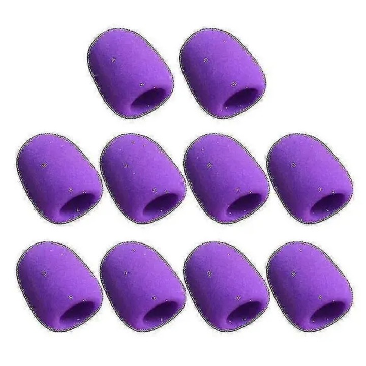 Set 10 bureti microfon spuma multicolor 70x60mm
