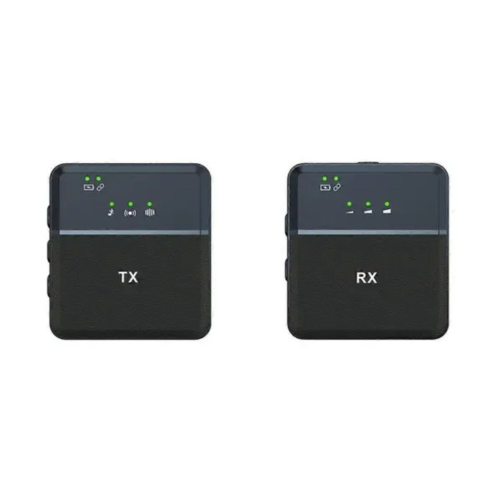 Vezeték nélküli lavalier mikrofon szett, fekete, 2.4G, 12 óra üzemidő, 20-25m távolság, 35Hz-20KHz, 2xType-C