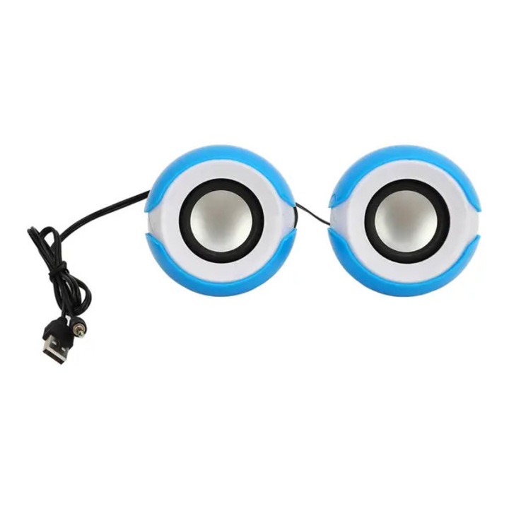 Mini USB PC hangszórók, fehér-kék, 2.5Wx2, 5V 1A