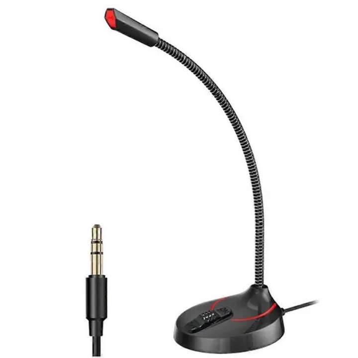 Mikrofon mini vezetékes 3.5mm fekete fém 2m