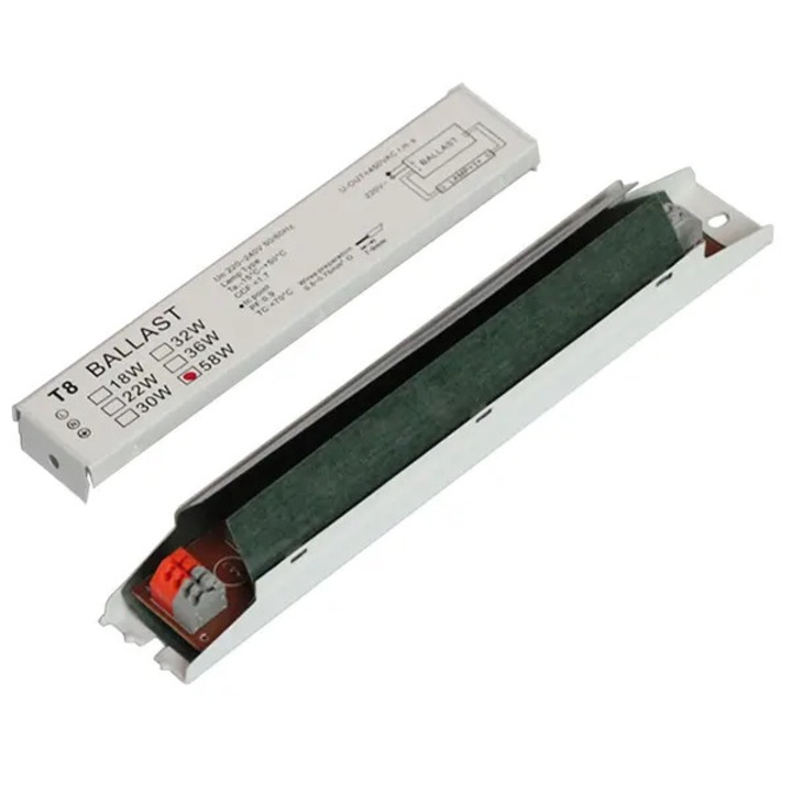 Univerzális elektronikus előtét T8 18W 58W, ABS, 21x3x2cm