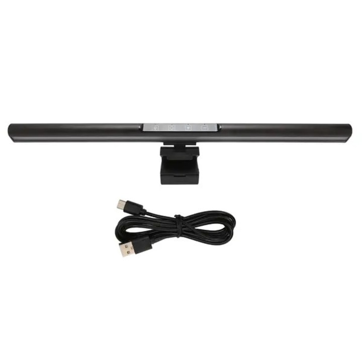 Monitor lámpa, 50cm, állítható, fekete, érintős, 5 színhőmérséklet