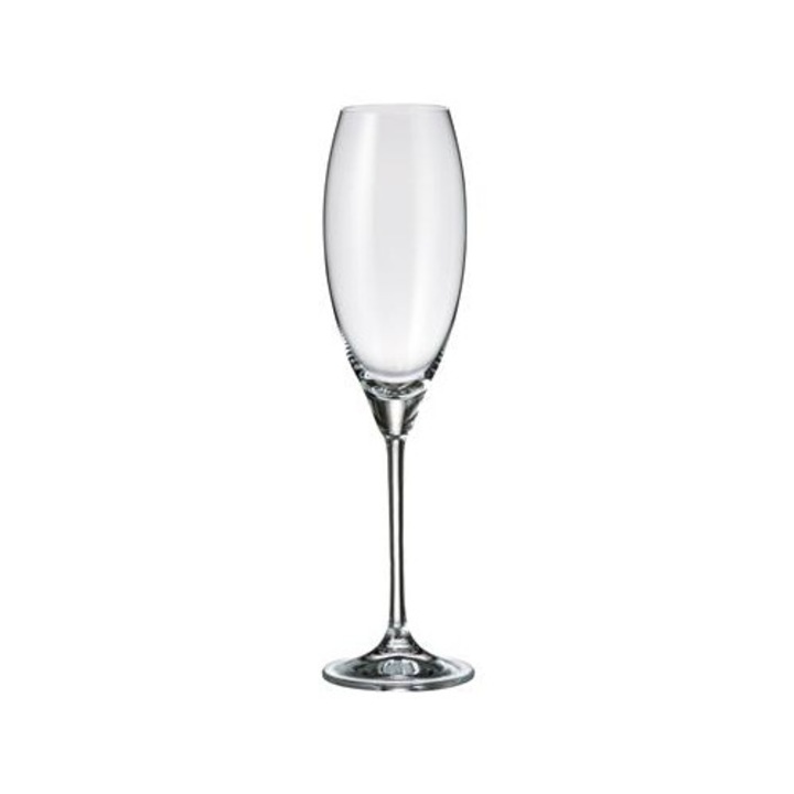 Crystal Bohemia Cecilia pezsgőspohár készlet, 6 db, kristály, 290ml, 26.5x7cm