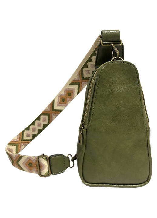 Női deréktáska, egyszínű, divatos crossbody táska, vállpántos, retro határon átnyúló táska, zöld