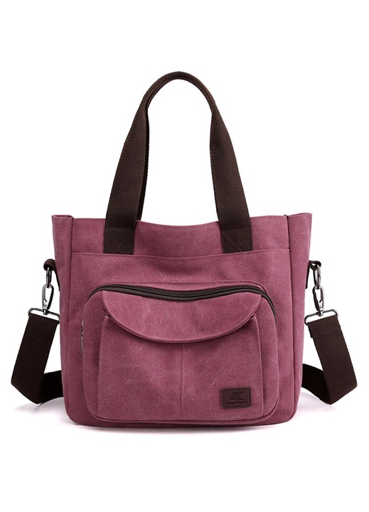 Vászon táska nőknek, vintage crossbody válltáskák, kis kézitáska, felső fogantyús munkatáska több zsebbel, lila curry színű