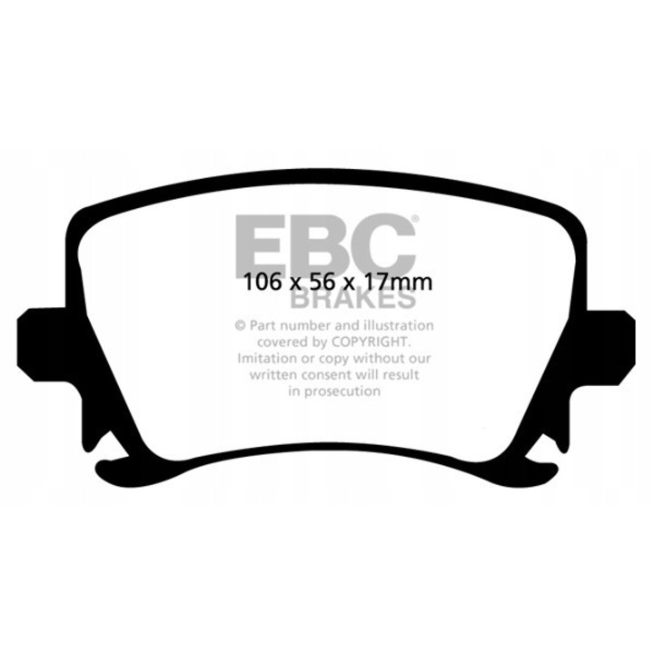 Накладки за спирачки EBC Yellowstuff DP41518R, задни, жълти, Skoda Yeti 2009+, комплект