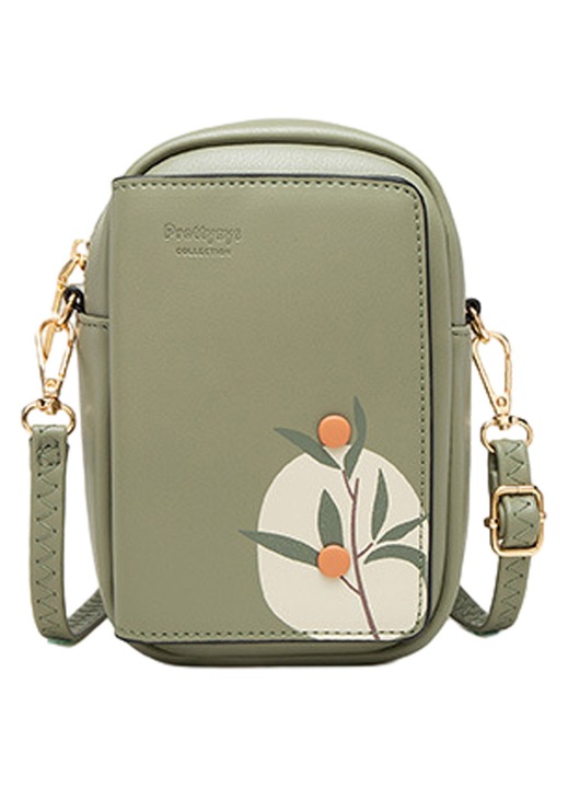 Női crossbody telefontáska kártyatartókkal, mobiltelefon pénztárca, zöld