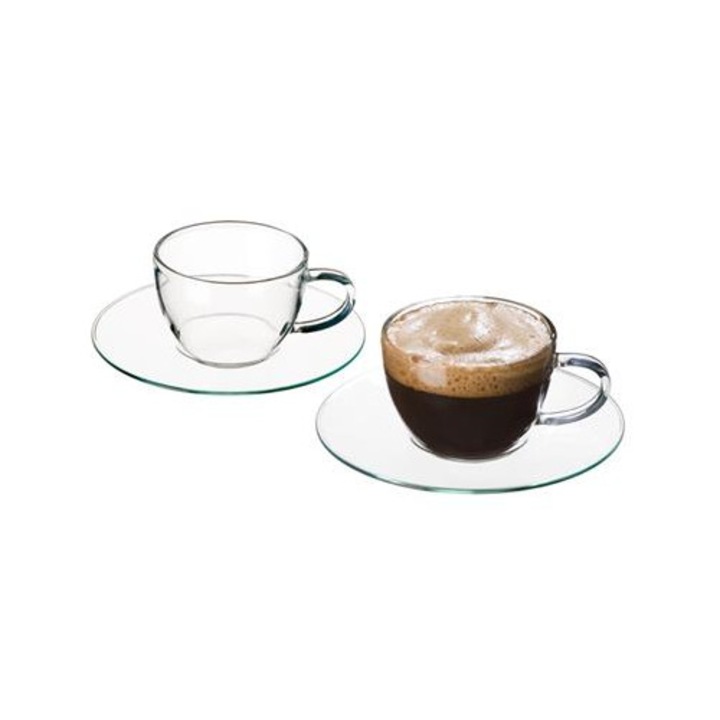 Simax Piccolo 4 db-os eszpresszó csésze készlet, hőálló üveg, 100ml, átlátszó
