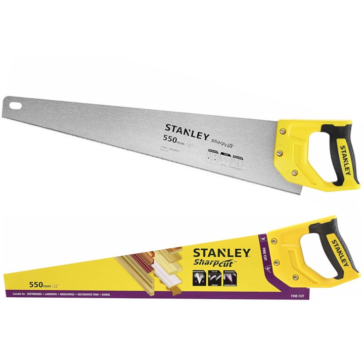 Ръчен трион Stanley SharpCut 550мм 11з/инч, син