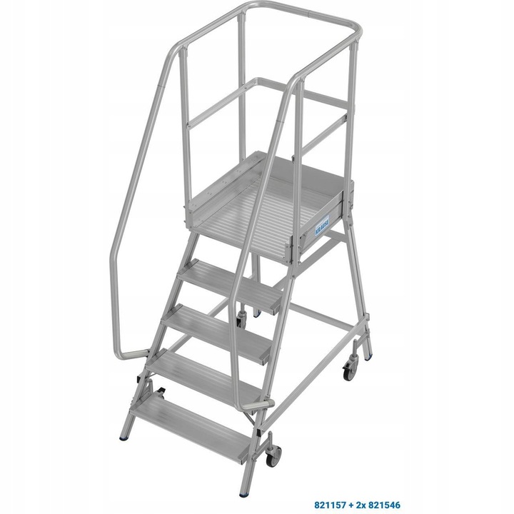 Balustrada pentru platforma mobila Krause Stabilo, 5-6 trepte, 100cm, aluminiu