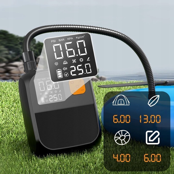 Безжична електрическа помпа 8000mAh 25 PSI, черна