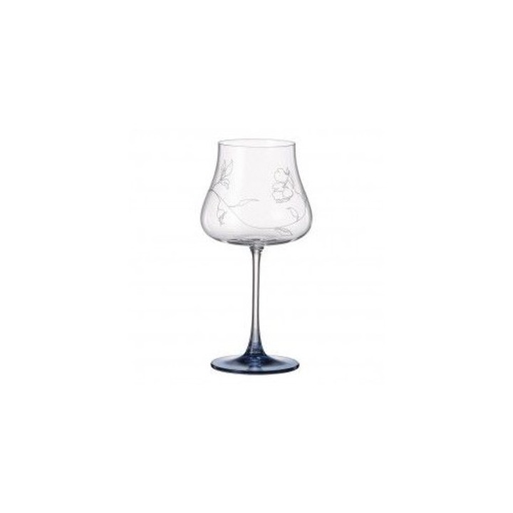 Crystalite Bohemia Iduna Blue Bottom borospohár készlet, 6 db, kristály, 580ml, kék