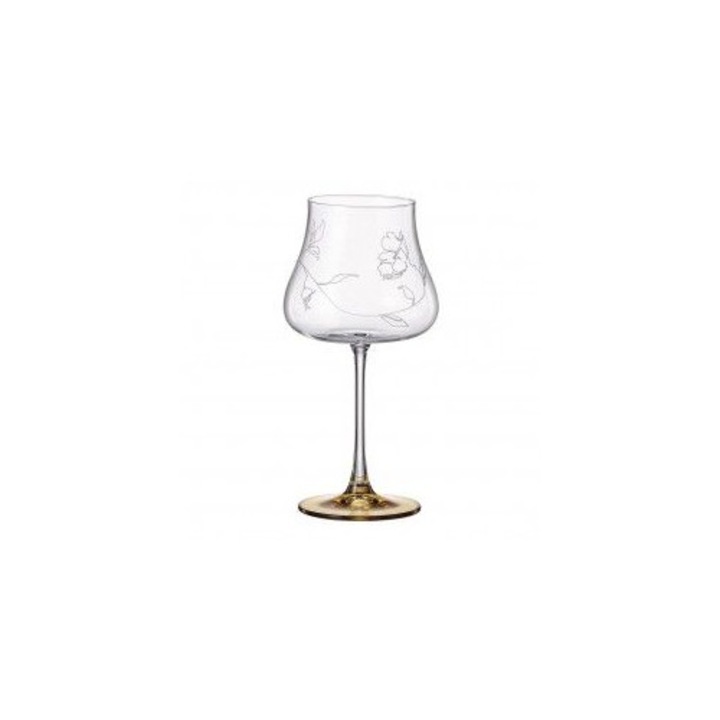 Crystalite Bohemia Iduna Amber Bottom borospohár készlet, 6 db, kristály, 580ml, átlátszó-borostyán