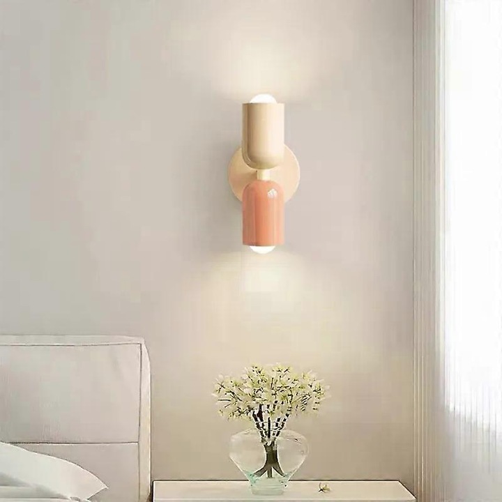 Dupla LED fali lámpa, krém, 2 fej, 30x15cm