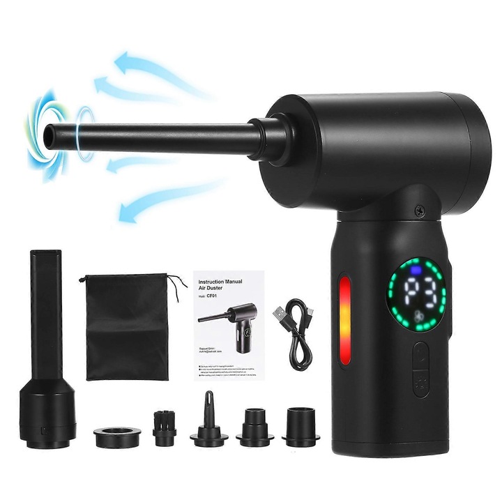 Suflanta fara fir 100W 7500mAh cu lumina de urgenta si pompa electrica, set