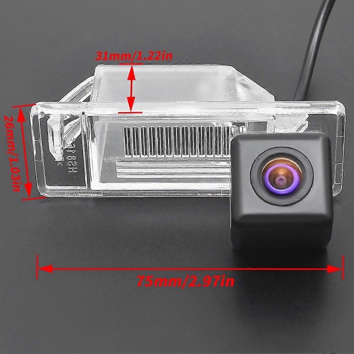 HD CCD tolatókamera, éjjellátó, 170°-os látószög, 12V, Nissan Qashqai J10 J11 Dualis 2008-2016 modellekhez
