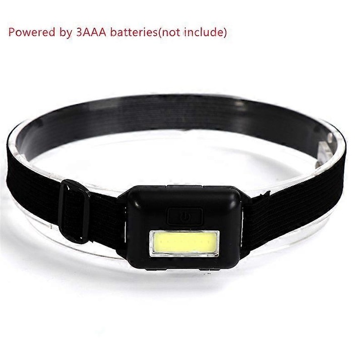 COB LED fejlámpa, USB újratölthető, állítható, fehér, 95g