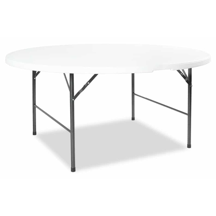 AT PERFORMANCE® Összecsukható Kerek Asztal 150 cm, Professzionális HDPE, 400 kg, Rendezvényekhez és Vendéglátáshoz
