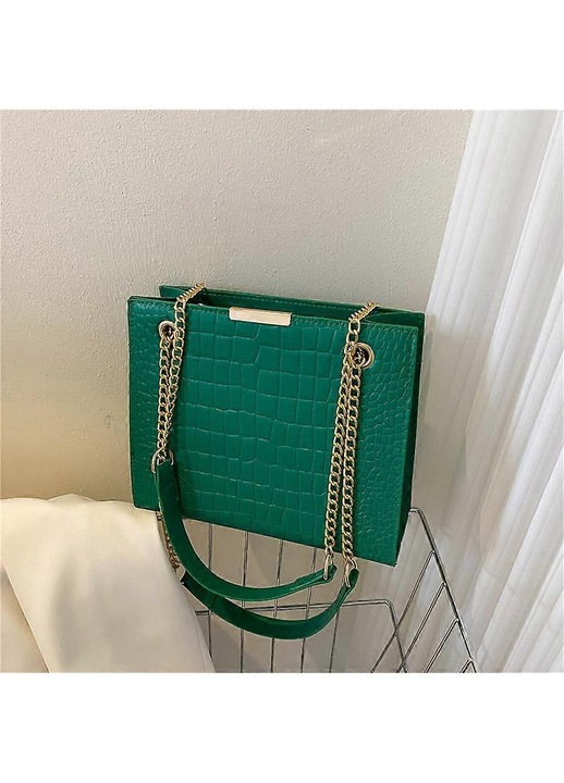 Női crossbody táska, zöld, 2023, lánc, hétköznapi