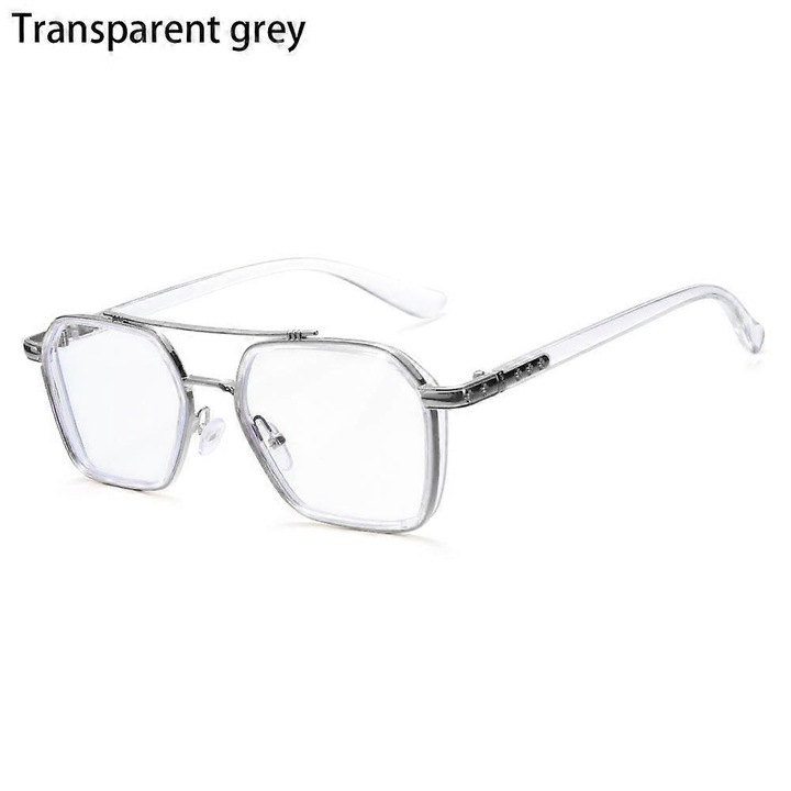 Ochelari de vedere, anti lumina albastra, cadru poligon, negru transparent, 29g