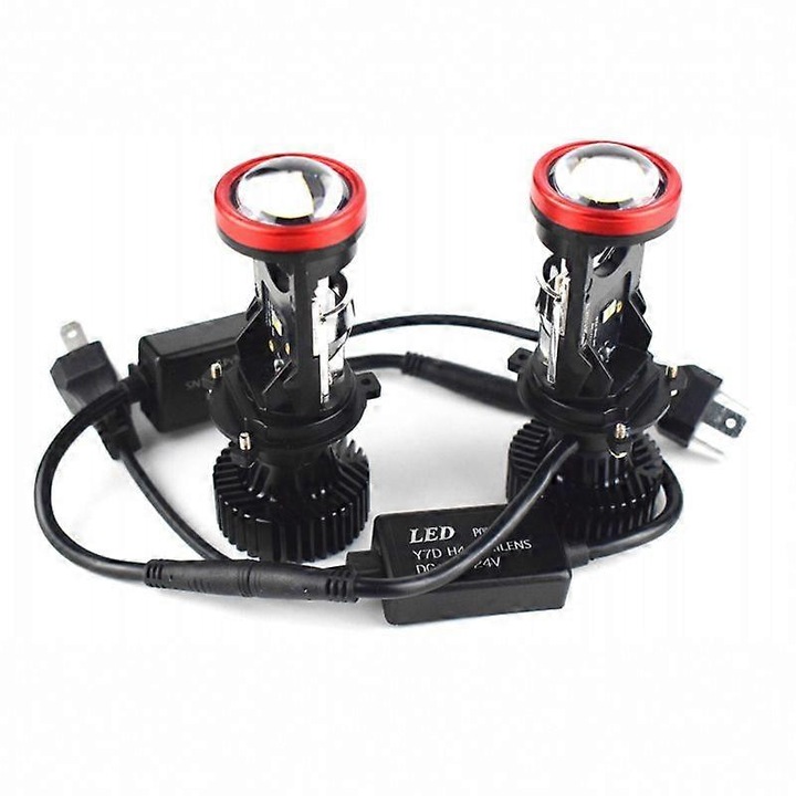 Autó LED projektor H4 Y7D, 120W, 6000K, 30000lm, turbó ventilátor, 9-32V, mini lencse