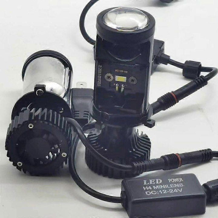 LED Projektor H4 Mini 120W 30000lm Fehér 5500K 9-32V 6063 Alumínium 40x80°C
