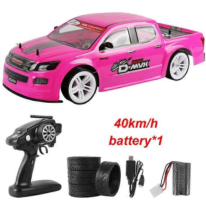 RC autó 1:10, drift, 4WD, fekete, 30x15x10cm