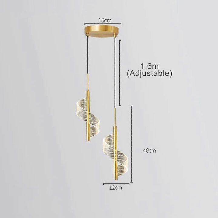 Nordic LED fali lámpa, arany, meleg fehér, 27x35cm