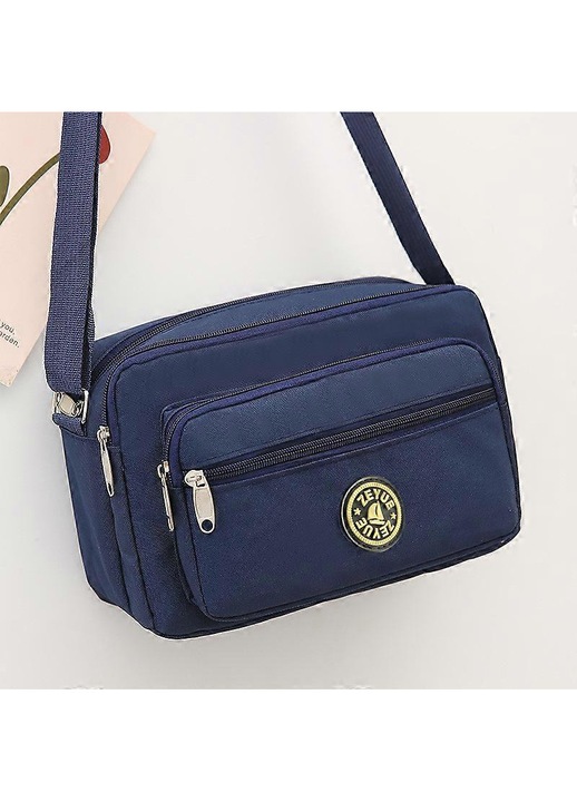 Női crossbody táska Oxford Cloth, virágos kék, 25x16x9cm